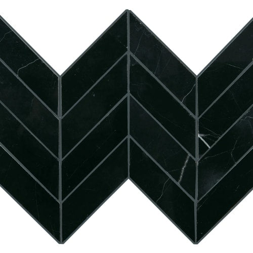 Pietra Divina in Nero Marquina Chevron Natural Stone