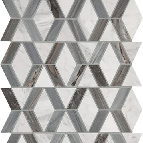 Perfit Mosaix in Ashen Palissandro & Carrara Wh Hinge Tile