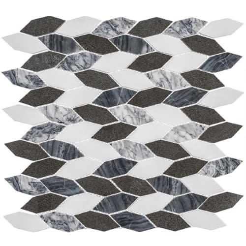Colonial in Presidential Grey 2 1/2x1 Long Hex Natural Stone
