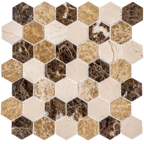 Colonial in Rock Haven 2" Hex Natural Stone
