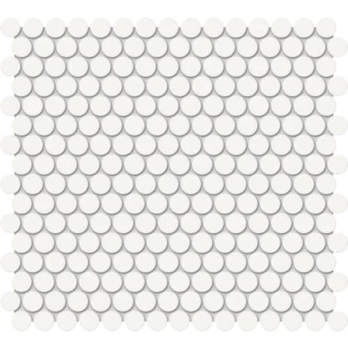 S-Series in Canvas White Penny Round Tile