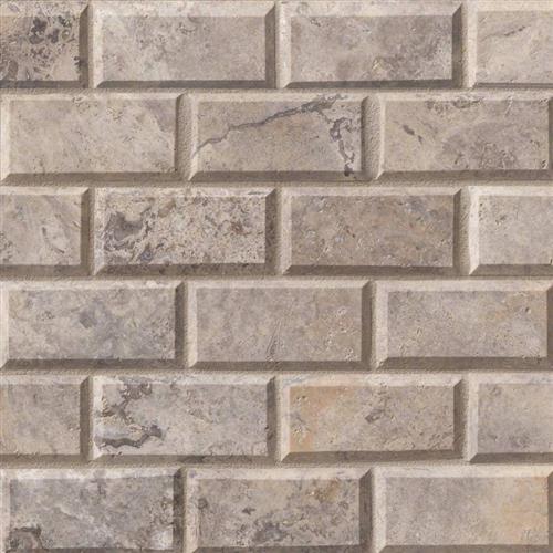 Silver Travertine In Silver Travertine - Subway 2X4