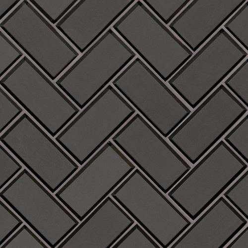 Metallic In Gray Bevel Herringbone