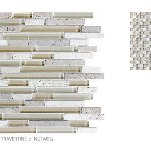 Stone, Glass, Travertine In Nutmeg