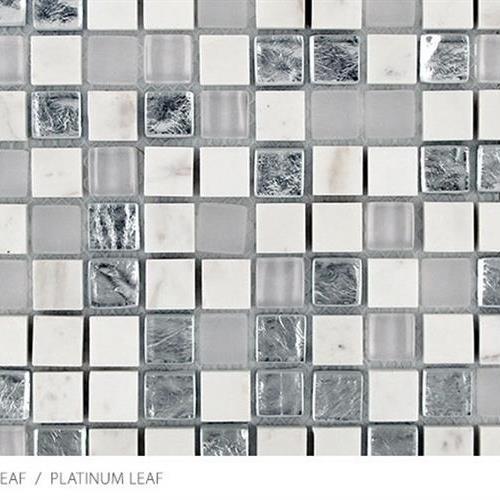 Stone, Glass & Metal Leaf in Platinum Leaf Glass Tile