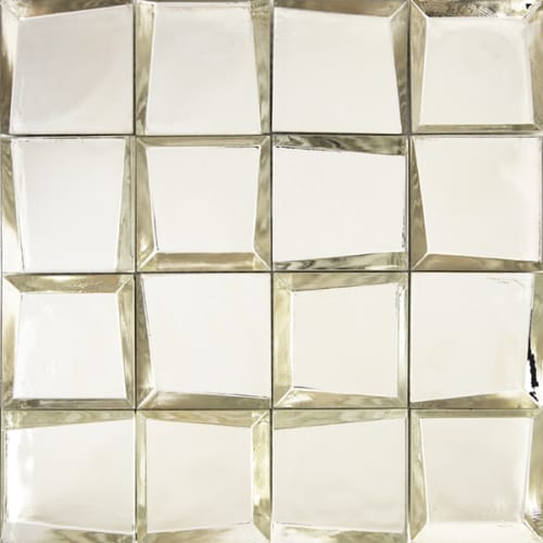 Sideview Glass in Silver 3"x3" Polished Glass Tile