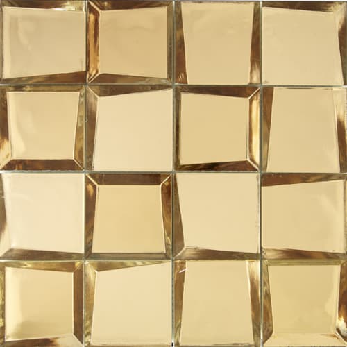 Sideview Glass In Gold 3"X3" Polished