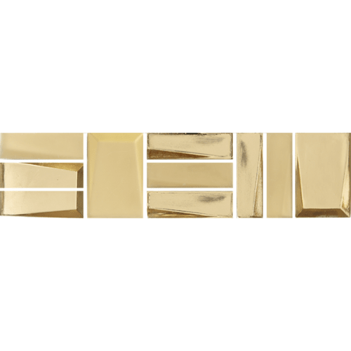 Sideview Glass In Gold 3"X12" Mix