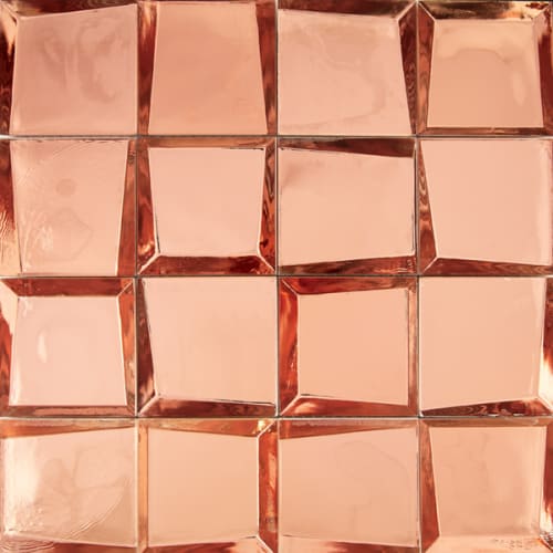 Sideview Glass In Copper 3"X3" Polished
