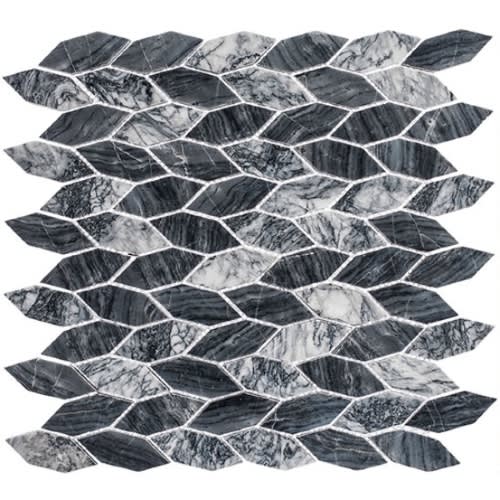 Colonial in Salem Charcoal 2 1/2x1 Long Hex Natural Stone