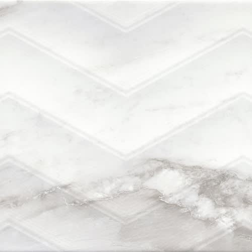 Sculpture in Venato Chevron 13" X 36" Tile