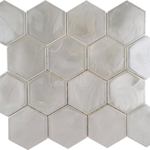 Splash In White / 3" Hex