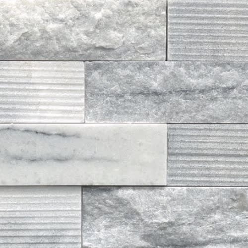 Structure In Structure 3D Ledger Gray (Marble) 6” X 24”