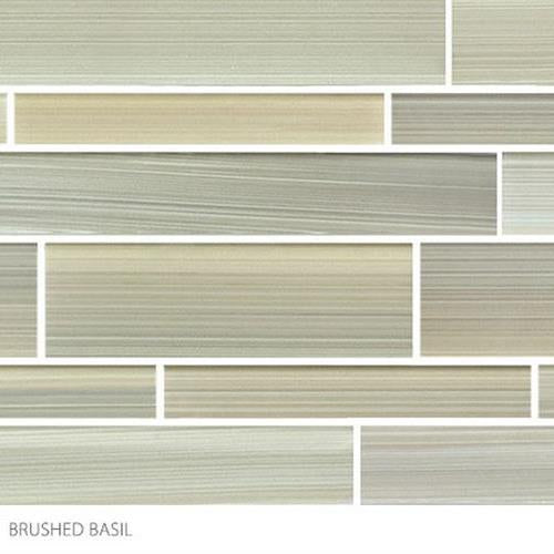 Translucent Fresco Glass in Brushed Basil Glass Tile