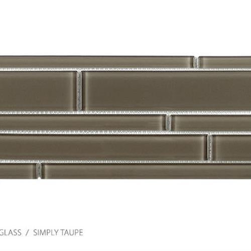 Translucent Clear Glass in Simply Taupe Glass Tile