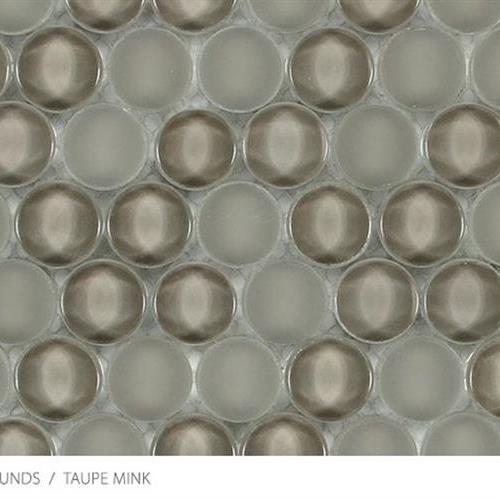 Translucent Penny Round in Taupe Glass Tile