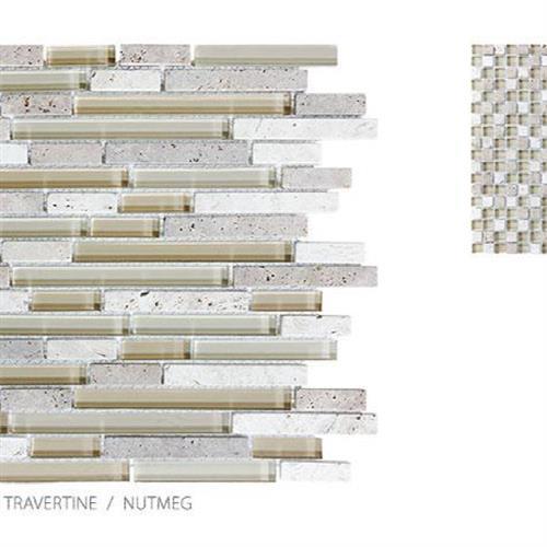 Stone, Glass, Travertine In Nutmeg - Random Strip