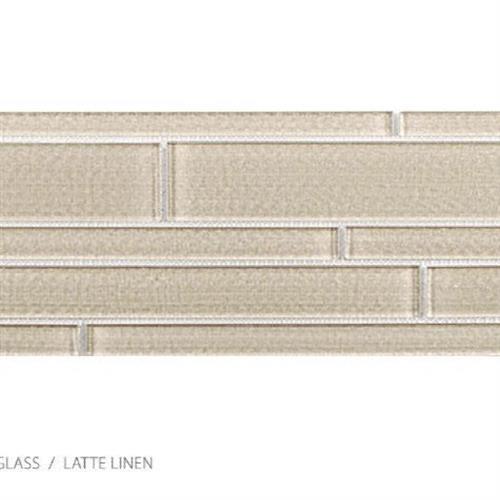 Translucent Linen in Latte Linen - Random Strip Glass Tile