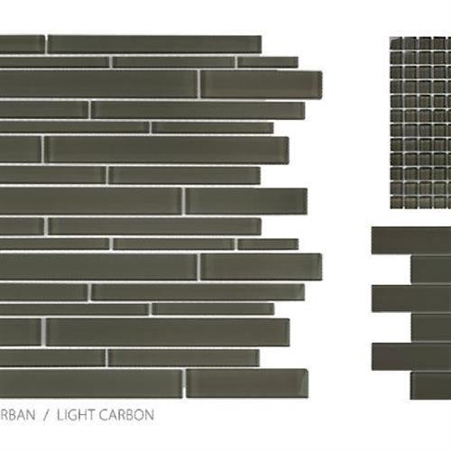 Translucent Urban Glass in Light Carbon - Random Strip Glass Tile