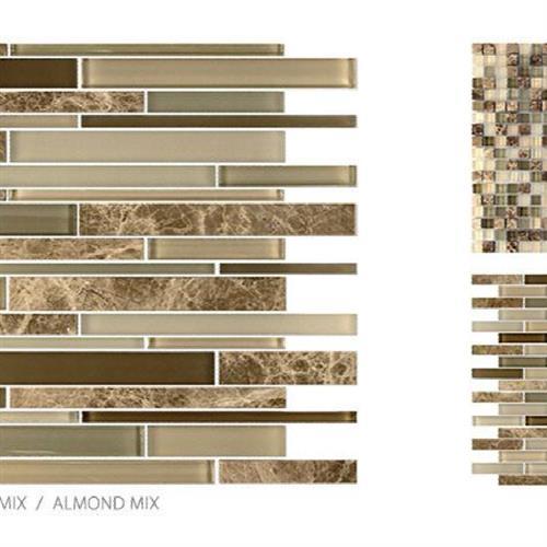 Glass & Stone in Almond - Random Glass Tile