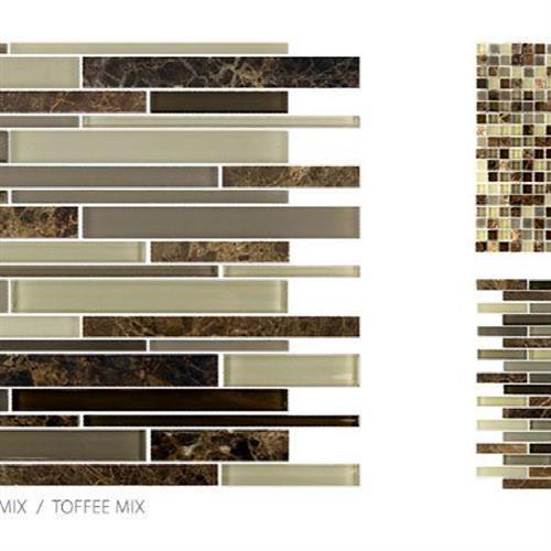 Glass & Stone In Toffee - Brick Mosaic