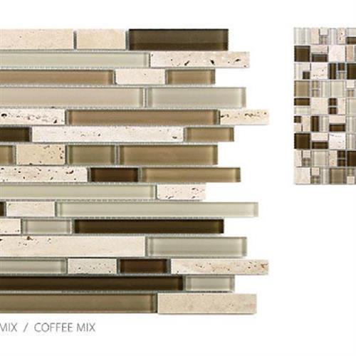 Stone & Glass Mixes in Coffee Mix - Mini Random Glass Tile