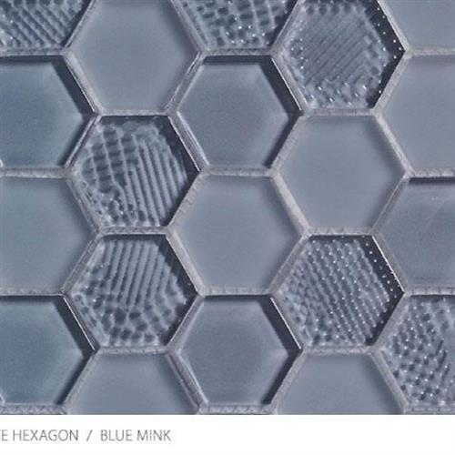 Textured Gloss & Matte Hexagon In Blue Mink