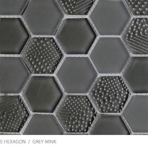 Textured Gloss & Matte Hexagon In Grey Mink