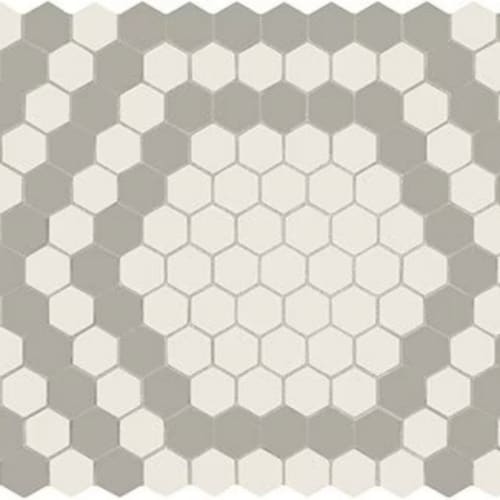 Unglazed Mosaics In Ice White/Light Smoke Hex Hexagon