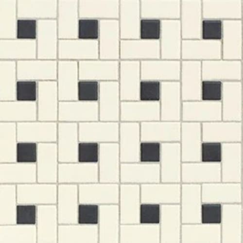 Unglazed Mosaics In Biscuit/Black Dot Windmill
