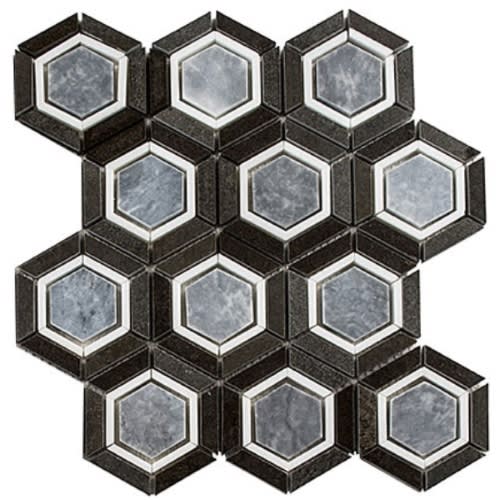 Sky Light in Velvet Periwinkle 3 1/4" Full Hex Natural Stone