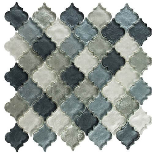 Dentelle Collection in Waterfall Grey Glass Tile
