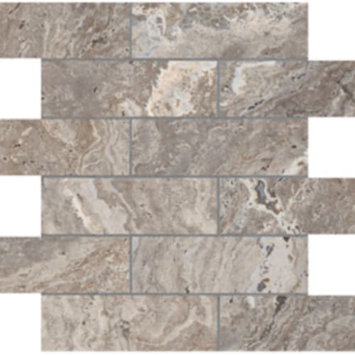 Antique Onyx in Walnut Stone - 2x6 Brick Mosaic Tile