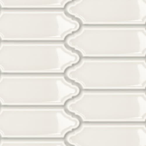 Baroque In Bianco - 2X6 Elongated Arabesque