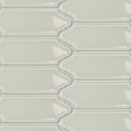 Baroque in Pewter - 2x6 Elongated Arabesque Tile