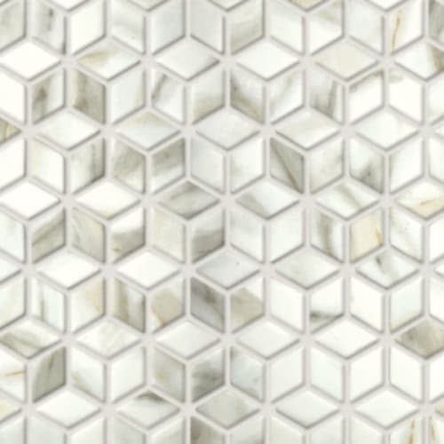 Bellevue Glass In Calacatta Gold - Diamond Mosaic