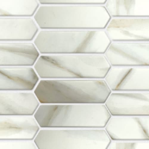 Bellevue Glass In Calacatta Gold - Elongated Hexagon Mosaic