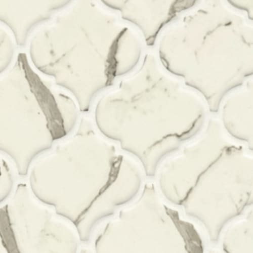 Bellevue Glass In Statuario - 3X3 Arabesque Mosaic