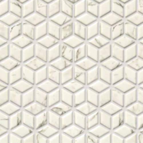 Bellevue Glass In Statuario - Diamond Mosaic