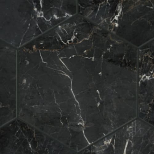 Brio in Marble Black - 8.5x10 Hexagon Tile