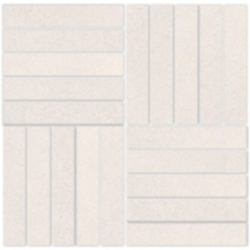 Color Blok In Pearl - 1X6 Parquet Mosaic