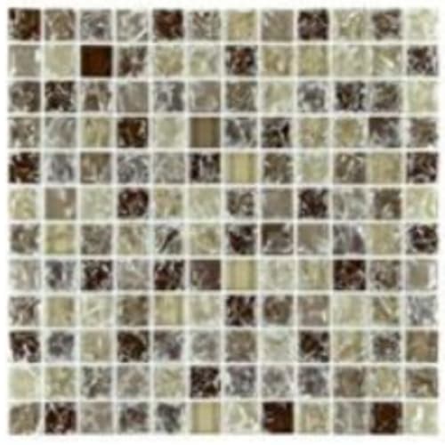 Crackle Glass in Walnut Mix - 1x1 Mosaic Tile