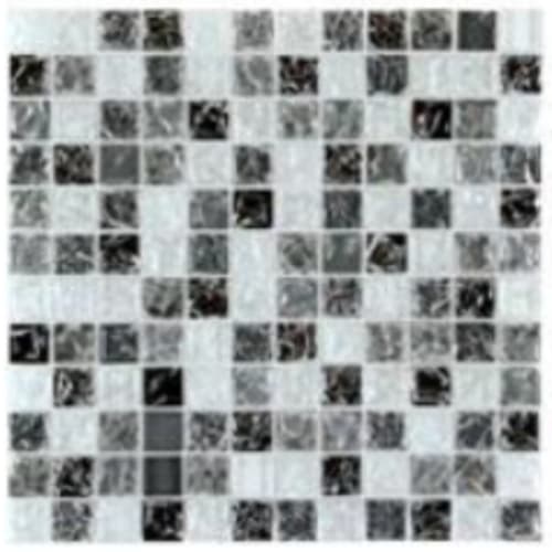 Crackle Glass in Grigio Mix - 1x1 Mosaic Tile