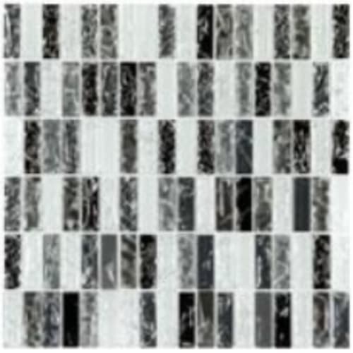 Crackle Glass in Grigio Mix - 5/8x2 Stack Mosaic Tile