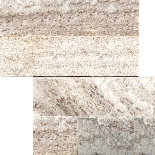 Slate, Quartzite & Sandstone In Cream Gold Quartzite - Flamed Stacked Corner Set 6" X 24" X 1.25"