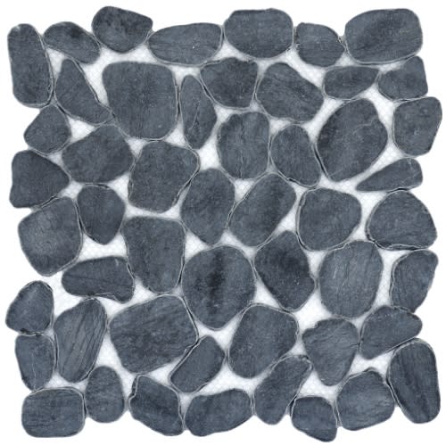 Cultura In Black 12" X 12" Pebble On Mesh