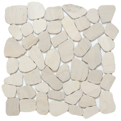 Cultura In Ivory 12" X 12" Pebble On Mesh