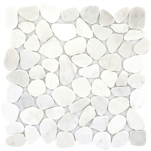 Cultura In White 12" X 12" Pebble On Mesh