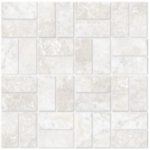 Earth Stone in Bianco - 1.5x3 Basketweave Mosaic Tile