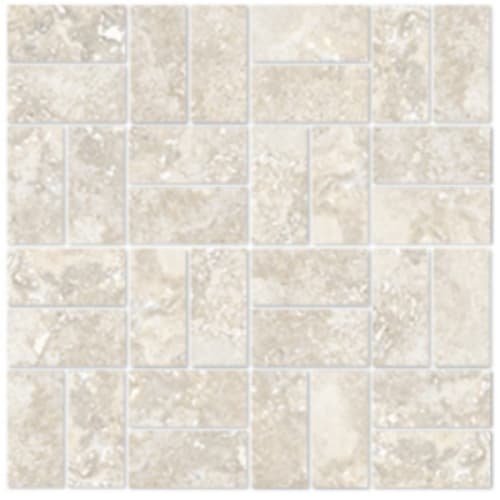 Earth Stone In Crema - 1.5X3 Basketweave Mosaic